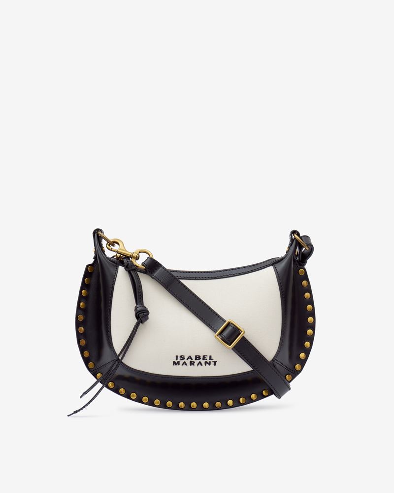 OSKAN MOON LEATHER AND COTTON SHOULDER BAG